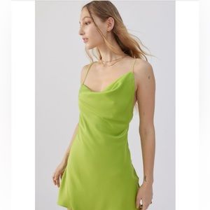 NWT Urban Outfitters Julia Satin Asymmetrical Slip Dress